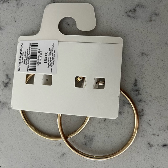 Banana Republic Large Gold Hoop Earrings - Picture 2 of 2